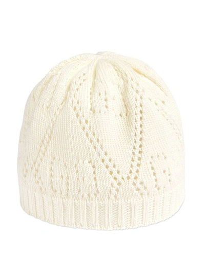 Gucci Gg Perforated Beanie In Weiss