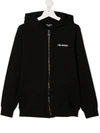 NEIL BARRETT TEEN STAR BOLT PRINT ZIP-UP HOODIE