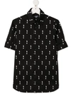 Neil Barrett Teen Lightning Print Short-sleeved Shirt In Black