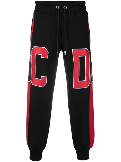 Gcds Colour-block Logo Track Trousers In Black