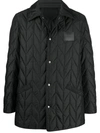 FERRAGAMO QUILTED BUTTONED LOGO PATCH JACKET