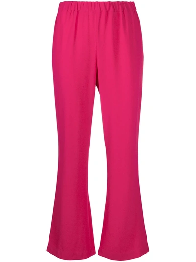 Marni Cropped Flared Trousers In Pink