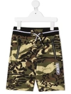 Givenchy Teen Camouflage-print Track Shorts In Green