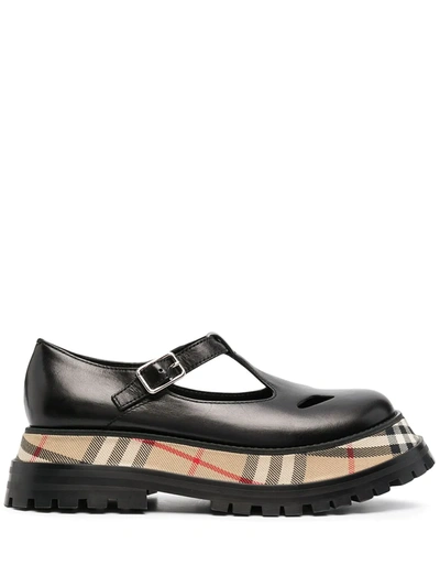 Burberry Tartan-detail Chunky Loafers In Black