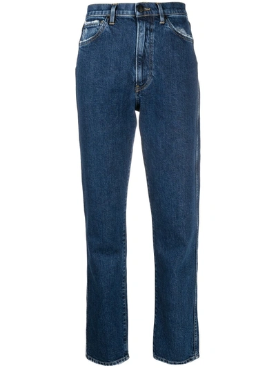 3x1 Distressed High-rise Straight-leg Jeans In Blue