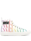 VALENTINO GARAVANI VLTN RAINBOW-LOGO HIGH-TOP SNEAKERS