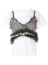 SACAI BRA-LAYERED JERSEY T-SHIRT