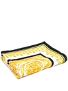 Versace Home Signature Baroque Print Beach Towel In White