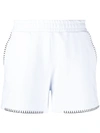 DONDUP EMBROIDERED TRIM COTTON TRACK SHORTS