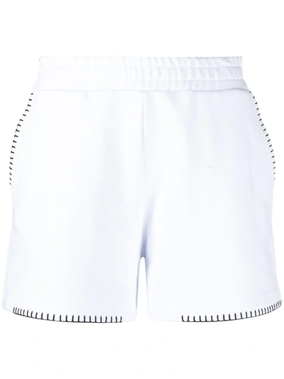 Dondup Cotton Shorts With Contrasting Stitching In White