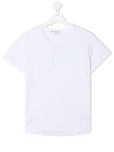 Givenchy Teen Logo-print Cotton T-shirt In White