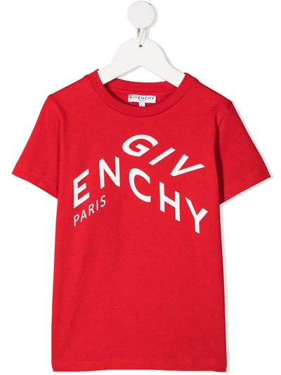 Givenchy Kids' Graphic Logo Print T-shirt In Red