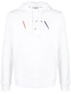 Valentino Vltn Multicolor Print Cotton Hoodie In White