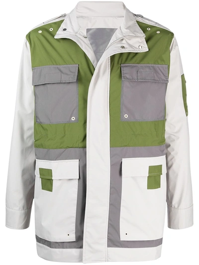 A-cold-wall* Rhombus Panelled Cotton-blend Jacket In Green