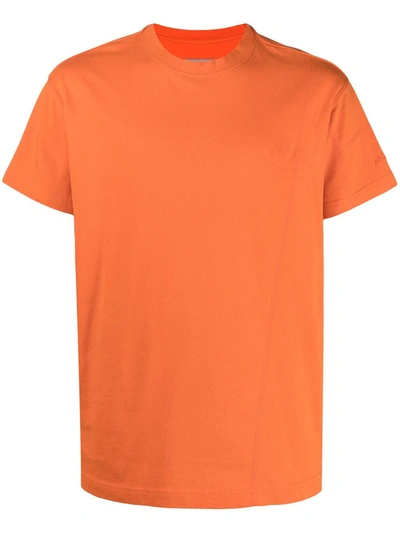 A-cold-wall* Basic Orange Cotton T-shirt With Logo In Puffin Orange