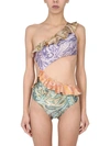 ZIMMERMANN ZIMMERMANN BRIGHTON CUT OUT FRILL SWIMSUIT