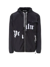 PALM ANGELS PALM ANGELS LOGO PRINTED HOODED JACKET