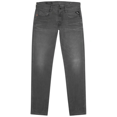 Replay Hyperflex Recycled 360 Anbass Slim Tapered Jeans In Grey