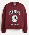 GANNI GANNI FACE LOGO SWEATER,000717965