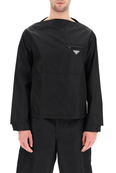 Prada Black Gabardine Re-nylon Blouson Jacket
