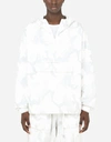 Dolce & Gabbana Jersey Hoodie With Camouflage Print In Azure