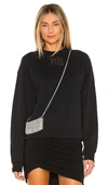 Alexander Wang T Essential Terry Crew Sweatshirt W/ Puff Paint Logo In Black