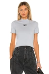 ALEXANDER WANG T FOUNDATION BODYCON SHORT SLEEVE MOCK NECK TOP,TBYA-WS719