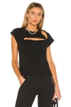 Noam Slash Bodysuit In Black In Vintage Black