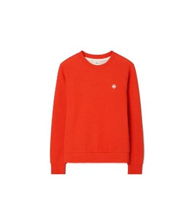 Tory Sport Raglan French Terry Crew In Red