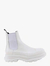 Alexander Mcqueen White Leather Chelsea Boots In White/silver