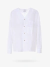 Closed Stand-up Collar Shirt In White