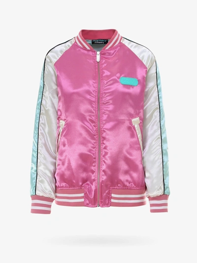 Pharmacy Industry Bomber Jacket With Mouth Patch In Pink
