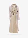 Maison Margiela Doppelreihiger Trenchcoat Aus Baumwoll-gabardine Mit Charmeuse-einsatz In Beige