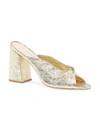 Loeffler Randall Women's Laurel Crossover Leather Heeled Mules In Champagne