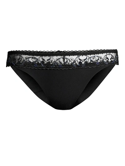 La Perla Women's Scalloped Lace Low-rise Briefs In Black