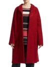 Marina Rinaldi Boucl Wool Cocoon Coat In Red