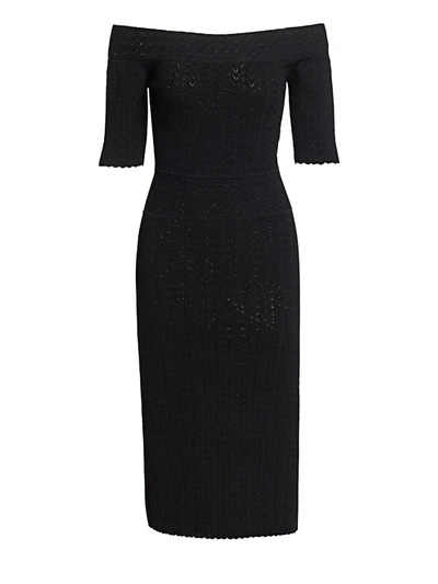 Altuzarra Women's Stansfield Off-the-shoulder Knit Midi Dress In Black