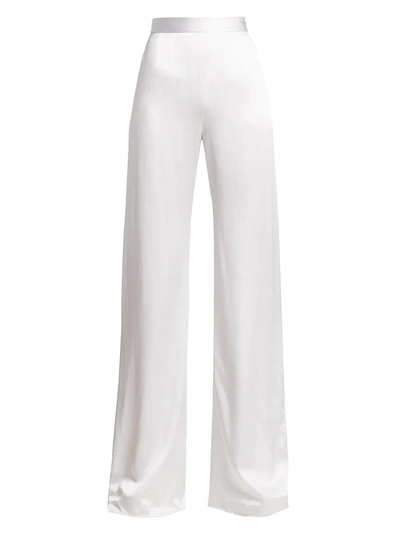 Brandon Maxwell Women's Sueded Charmeuse Wide-leg Pants