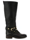 See By Chloé Women's Janis Studded Tall Leather Boots In Nero