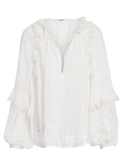 Isabel Marant Étoile Women's Jayden Ruffle Long-sleeve Top In White