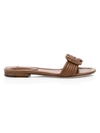 Alexandre Birman Women's Sue Knotted Flat Leather Sandals In Almond