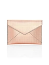 Rebecca Minkoff Women's Leo Metallic Leather Envelope Clutch In Rose Gold