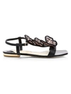 Sophia Webster Women's Riva Butterfly Flat Leather Sandals In Black Nude