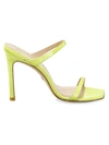 Stuart Weitzman Women's Aleena Patent Leather Mules In Lime