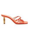 Schutz Women's Dileni Bamboo-heel Leather Mules In Flame Orange