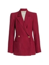 Anna Mason Sharp Double Breasted Jacket In Wine