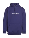 Balenciaga Men's Copyright Logo Hoodie In Navy/anthra