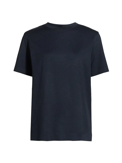 Akris Wool Short-sleeve T-shirt In Deep Blue
