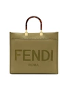 Fendi Women's Medium Sunshine Logo Leather Shopper In Avocado