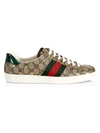 GUCCI NEW ACE STRIPE GG SUPREME LOW-TOP SNEAKERS,400013267291